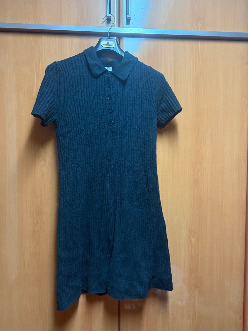 Banana Republic Black Ribbed Polo Dress